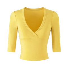 V-Neck Crossover Cropped Top