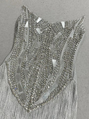 Close-up of crystal embellishments on bodice