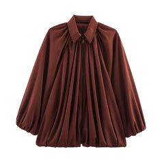 Ruched Batwing Sleeve Bomber Jacket