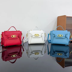 Structured Top Handle Short Gold Hardware Bag