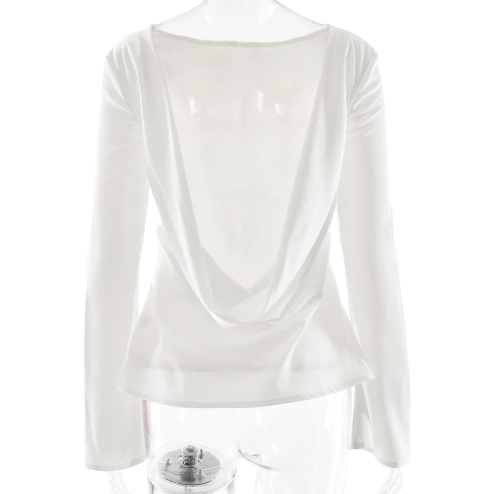 White long-sleeve top on a white background
