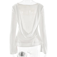White long-sleeve top on a white background