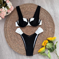 One-Piece Monokini with Contrast Trim