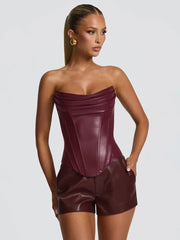 Sculpted strapless top designed for evening wear