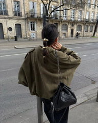 Faux Suede Cropped Bomber Jacket
