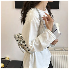 Metal Eyelet Drawstring Underarm Bag