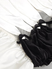 Black and white fabric with ruched texture