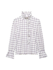 Black and white checkered shirt on a white background