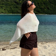Asymmetrical Knit Shawl Top