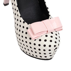 Polka Dot Bow Platform Heels