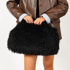 Fluffy Textured Clutch Bag
