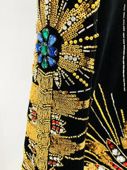 Velvet Beaded Sequin Sunburst Hoodie