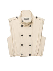 Stand Collar Double Breasted Vest