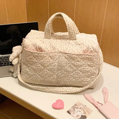 Quilted Floral Print Duffle Top