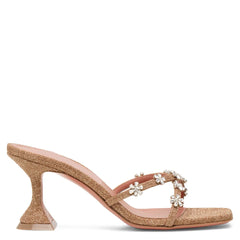 Floral Embellished Square Toe Heels