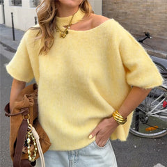 Cutout One Shoulder Knit Top