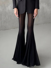 Deep V Neck Hollow Out Long Sleeve Suit Set