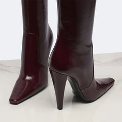 Pointed Slim High Heeled Knee High Boots