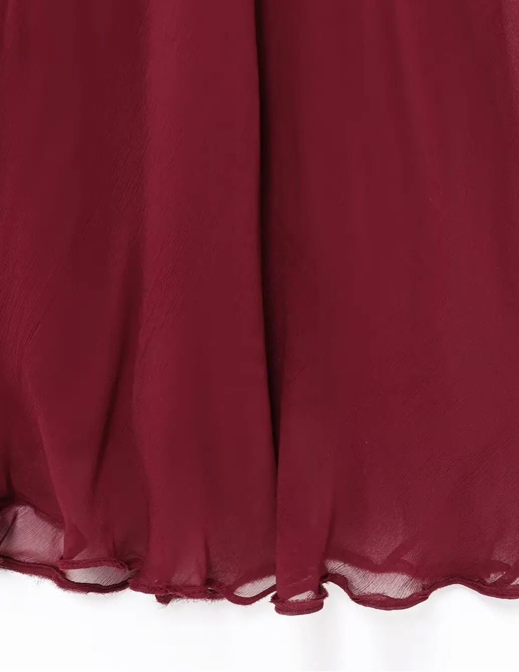 Maroon dress with a white background