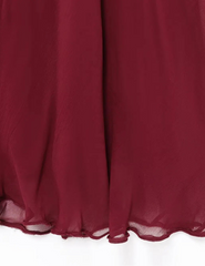Maroon dress with a white background