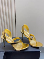 Metallic Stiletto Heeled Sandals