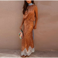 Close-up of the lace trim on the maxi skirt