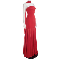 Strapless Chiffon Maxi Dress with Shawl