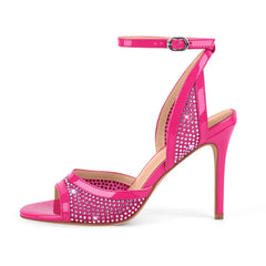 Sparkling Ankle Strap Stiletto Heels