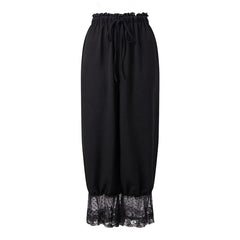 Lace Trim Bloomers Ankle Pants