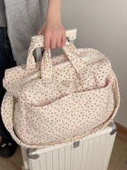 Quilted Floral Print Duffle Top