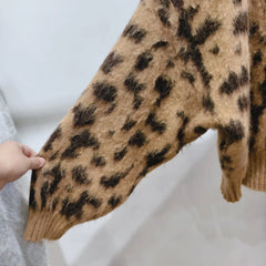 Leopard Print Turtleneck Coat