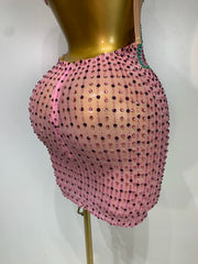 Crystal Embellished Bodycon Mini Dress