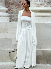 Yellow 2-Piece Lounge Set – Lightweight Cardigan & High-Waist Palazzo Trousers