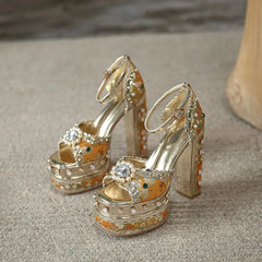 Embellished Platform Stiletto Heels