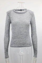 Sheer Knit Shoulder Detail Top