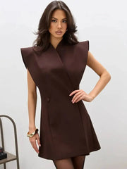 Double Breasted Sleeveless Mini Dress