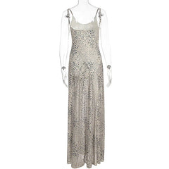 Leopard Print Mesh Bodysuit Maxi Slip Dress