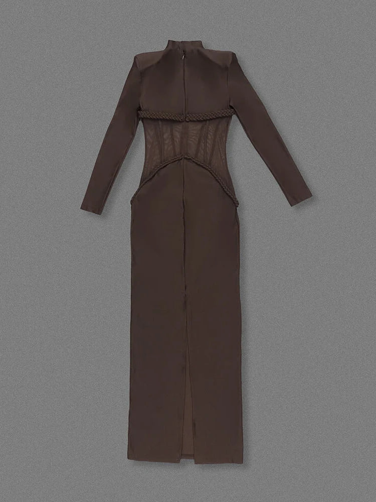 Brown dress on a gray background