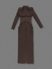 Brown dress on a gray background