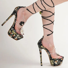 Crisscross Straps Platform High Heels