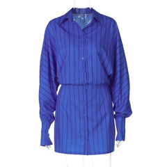 Blue striped shirt on a white background