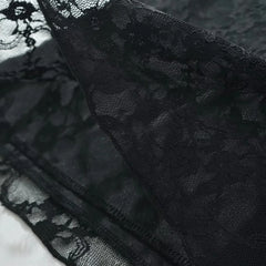 Close-up of black lace fabric
