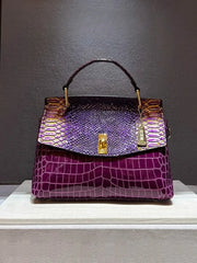 Snake Embossed Satchel Bag