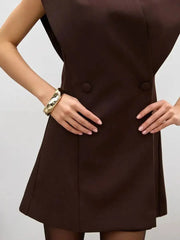 Double Breasted Sleeveless Mini Dress
