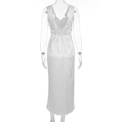 White dress on a mannequin against a white background