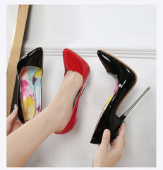 16cm Patent Stiletto Heels | Pointed Toe Pumps with Tie-Dye Soles