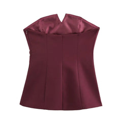 Maroon sleeveless top