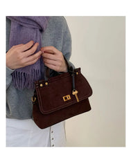 Microfiber Synthetic Leather Flap Handbag