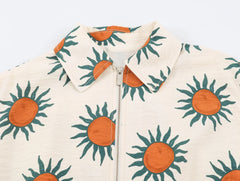 Sunflower Print Bomber Jacket