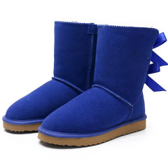 Warm Plush Bow Snow Boots